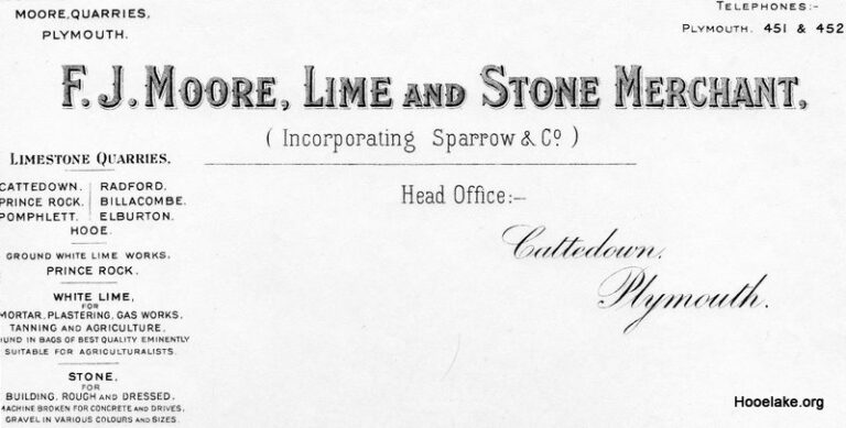 F J Moore letterhead